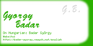 gyorgy badar business card
