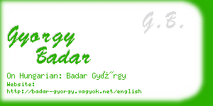 gyorgy badar business card